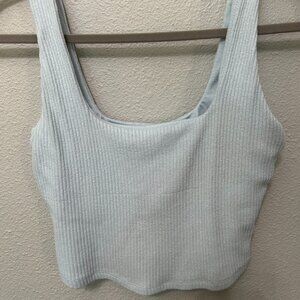 Abercrombie & Fitch Light Blue Ribbed Crop Tank - S